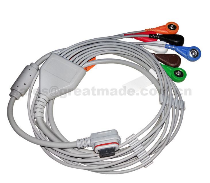 2008594-004 Ge Seer Light Holter Sjúklingur Kapall / Leadwires, 3 rás (7-Ld), Aha