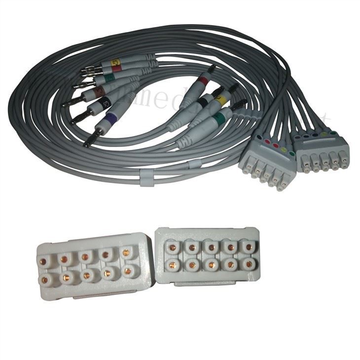 Samhæft við GE MAC500 800 1200 1200ST 1600 Multi-Link Leadwire Set, Banana Ending, AHA.