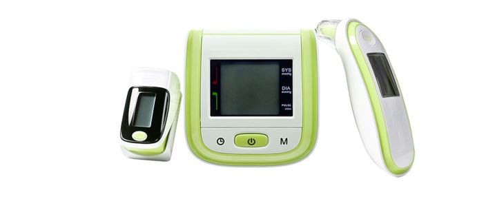 Pulse Oximeter Blood Oxygen Monitor Wrist Blood Pressure Monitor PR Sphygmomanometer Spo2 Infrared Thermometer De Dedo