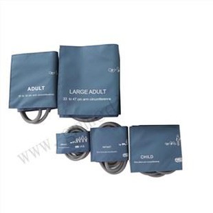 Blóðþrýstingsstangabúnaður Dual Tube Blue Nylon NIBP cuff (nýburi / ungabarn / barn / fullorðinn)