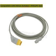 Nihon Kohden Compatible IBP/Invasive Blood Pressure Cable With PHILIPS Transducer Adapter,NK 14PIN->Umferð 4PIN