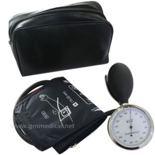 Handbók fyrir blóðþrýstingsstöng barna, einn rörstangur með þrýstimæli og verðbólgupera dökkblár.